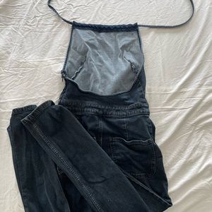 Free people open back dark denim jumpsuit s0
